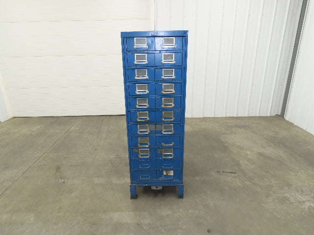 General Fireproofing Card Storage Cabinet 22 Drawer Unit 1940 Vintage Industrial