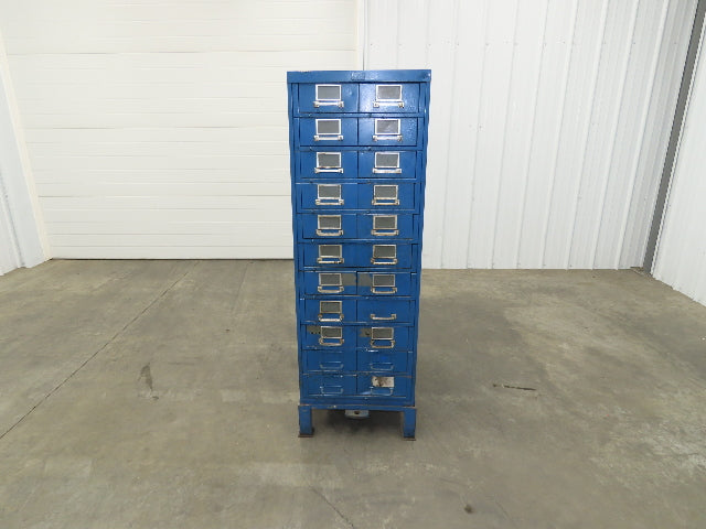 General Fireproofing Card Storage Cabinet 22 Drawer Unit 1940 Vintage Industrial