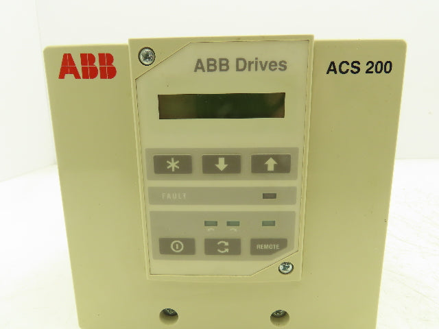 ABB ACS201-1P1-1-00-10 ACS 200 AC VFD Drive 3/4HP 240V 1PH Input