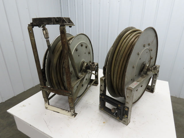 Hannay Reels 818-23-24-B-VR Retractable Industrial Water Hose Reel 1/2" Lot Of 2
