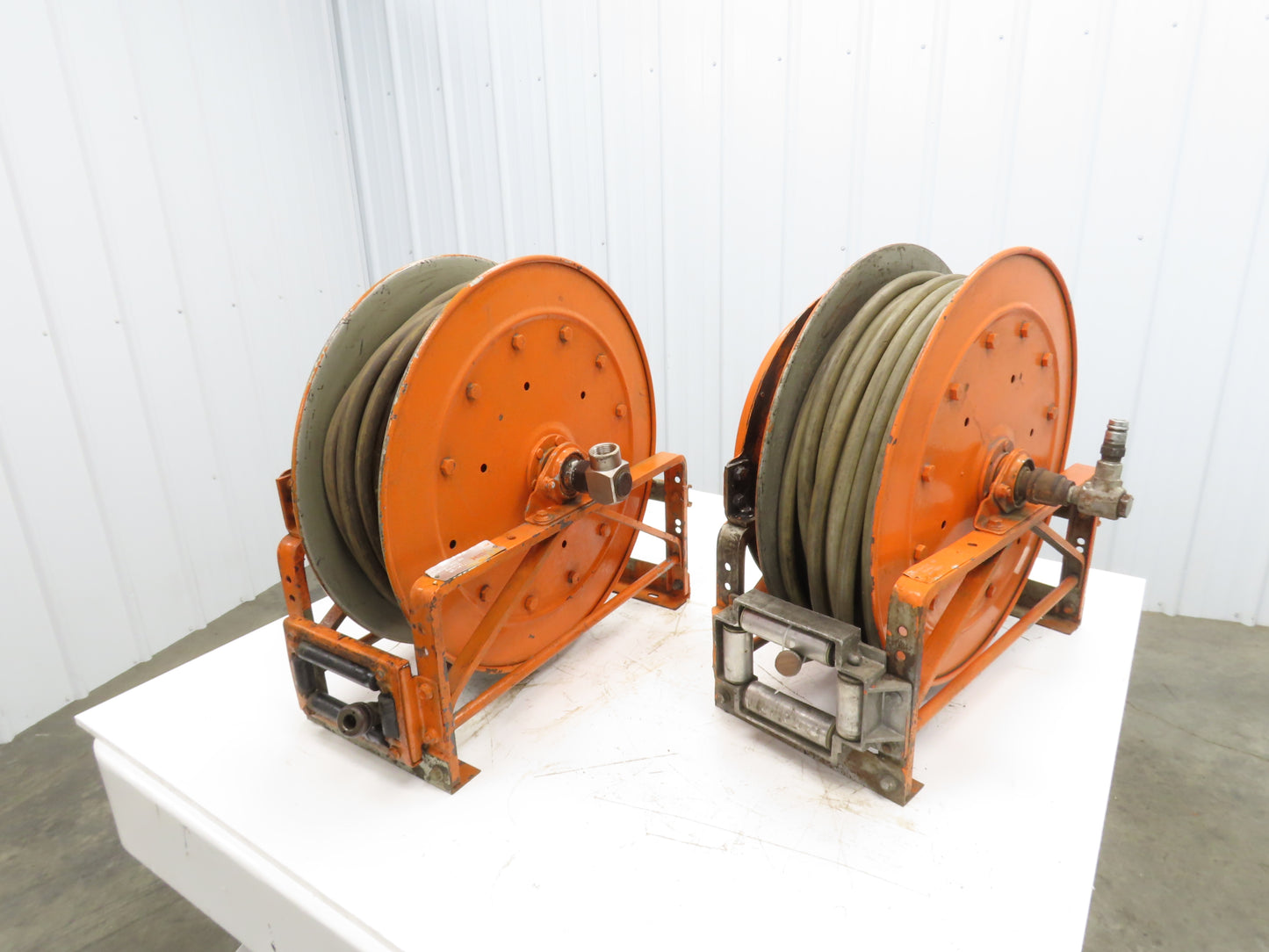 Hannay Reels 818-23-24B SR Retractable Industrial Water Hose Reel 1/2" Lot Of 2