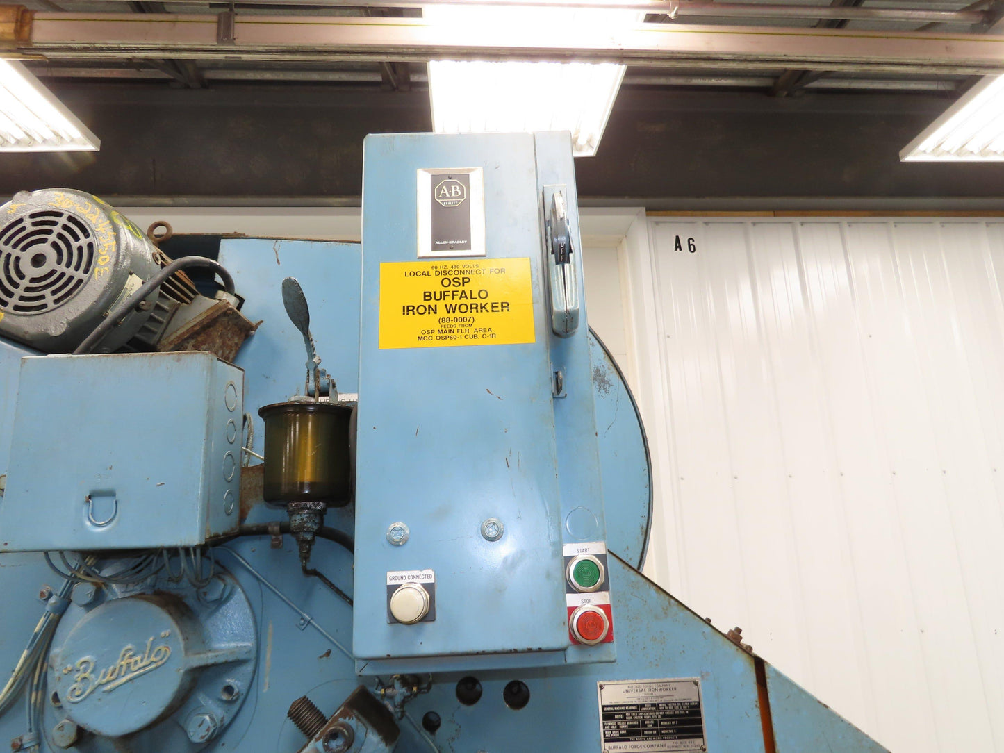 Buffalo 1/2 Mechanical Iron Worker UIW 50 Ton 3 HP 460V Shear Punch Cutter