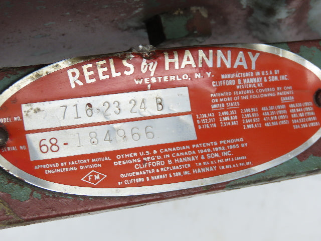 Hannay Reels 716-23-24 C Retractable Industrial Air Hose Reel 1/2" Lot Of 2