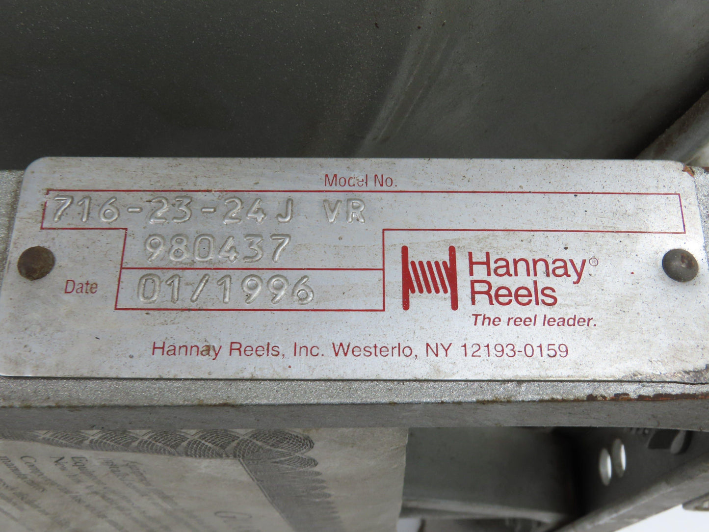 Hannay Reels 716-23-24 J VR Retractable Industrial Air Hose Reel 1/2" Lot Of 2