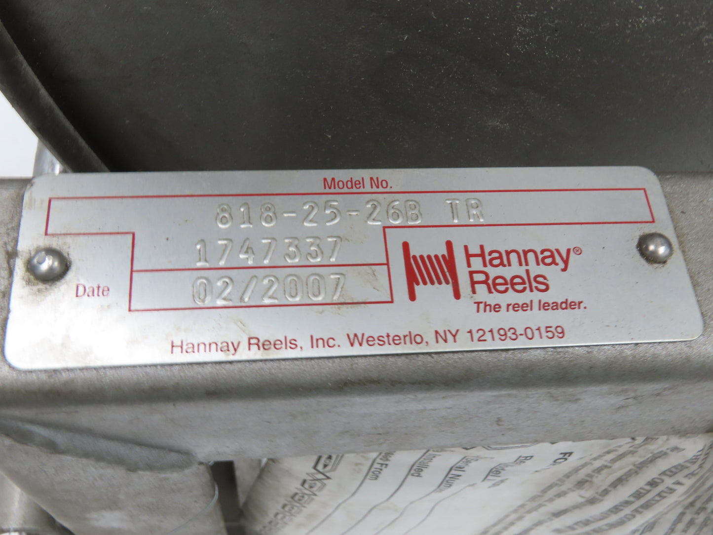 Hannay Reels 818-25-26B TR Retractable Industrial Air Hose Reel Lot Of 2