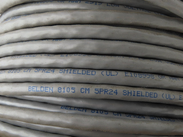 Belden 8105 Multi Wire Spool 24AWG 10 Conductor 5 Pair Twisted 150' Gray