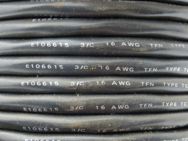 E106615 Sunlight Resistant Wire Spool 16AWG 4 Conductor 205' Black Direct Burial