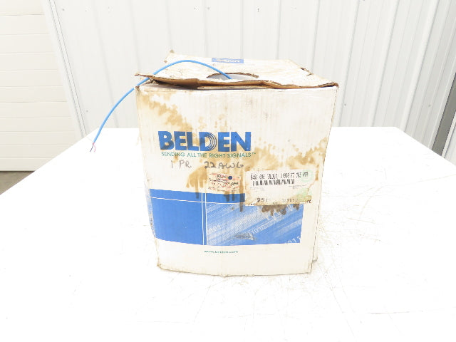 Belden 9451 006 Wire Spool 22AWG 2 Conductor 750' Blue Shielded Cable