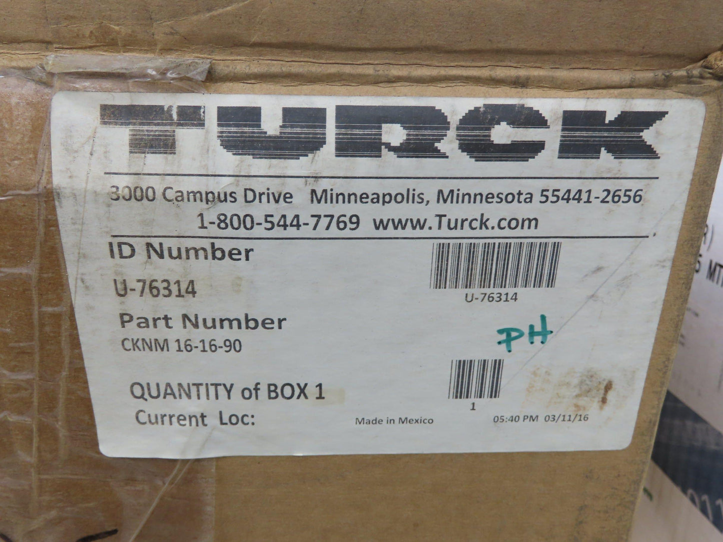 Turck CKNM 16-16-90 Actuator Sensor Cord 22AWG 16 Wire 295' M23 Multifast Conn