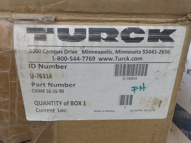 Turck CKNM 16-16-90 Actuator Sensor Cord 22AWG 16 Wire 295' M23 Multifast Conn