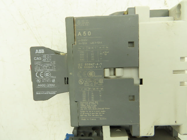 ABB A50-100 Contactor 3-Pole 100A 600VAC 115V Coil w/Overload TA75