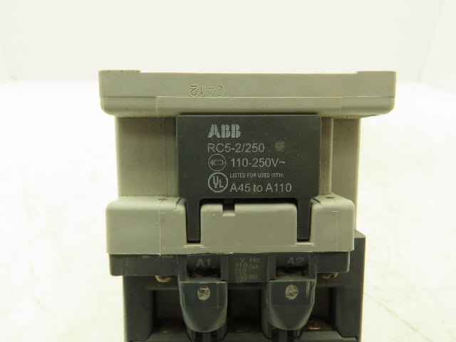ABB A50-100 Contactor 3-Pole 100A 600VAC 115V Coil w/Overload TA75
