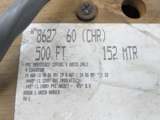 Belden 8627 060 Wire 14AWG 100' 4 Conductor Gray Chrome PVC Cable 600V