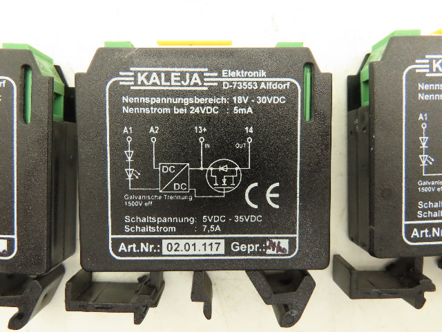 Kaleja 02.01.117 Electronic Load Relay 12/24VDC 7.5A Lot of 5