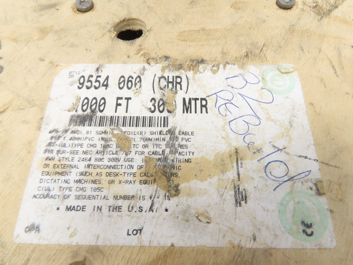 Belden 9554 Multi Wire Spool 18AWG Shielded 4 Pair Conductor 290' Gray Cable