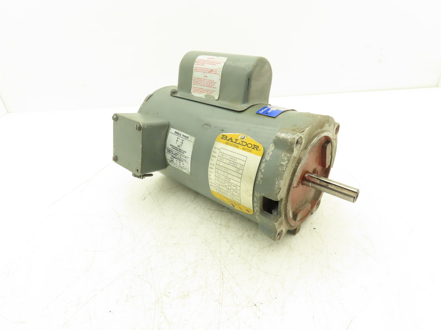 Baldor 34F215W593 Single Phase AC Motor 1Hp 3450 RPM 220-240V 1PH 56C