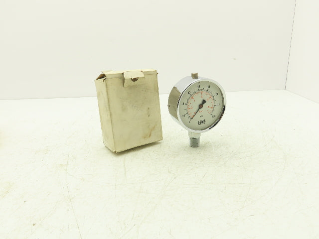 Lenz Analog Dial Gauge 4" 160 psi 11 bar Oil-Filled 1/2" NPT West Germany
