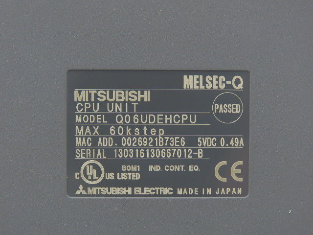 Mitsubishi Q06UDEHCPU Melsec-Q CPU Unit 60k Step Max