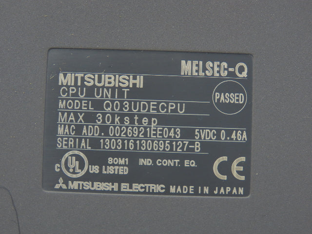 Mitsubishi Q03UDECPU Melsec-Q CPU Unit 60k Step Max