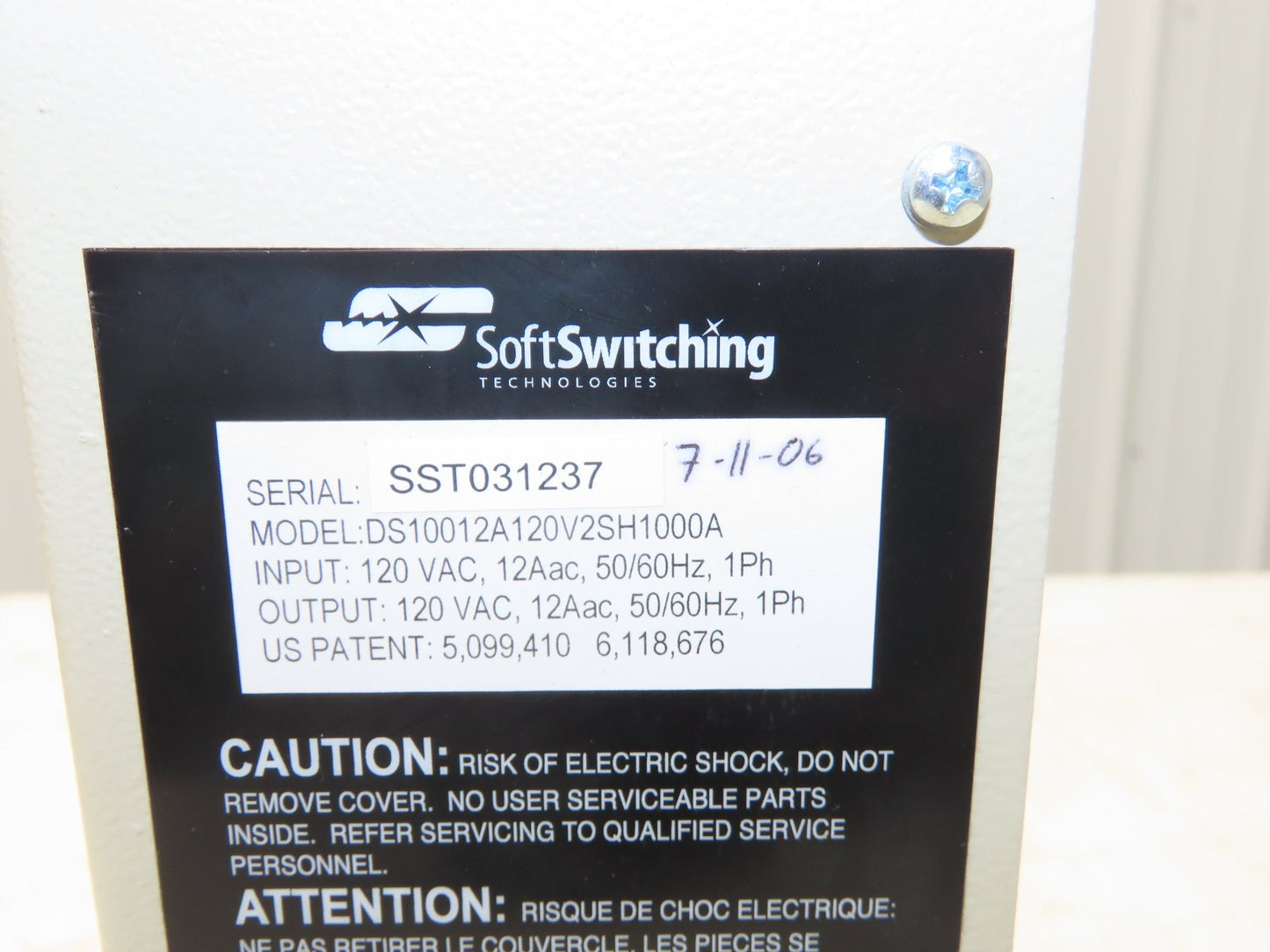 Soft Switching Technologies DS10012A120V2SH1000A DySC Power Supply 125VAC 12A