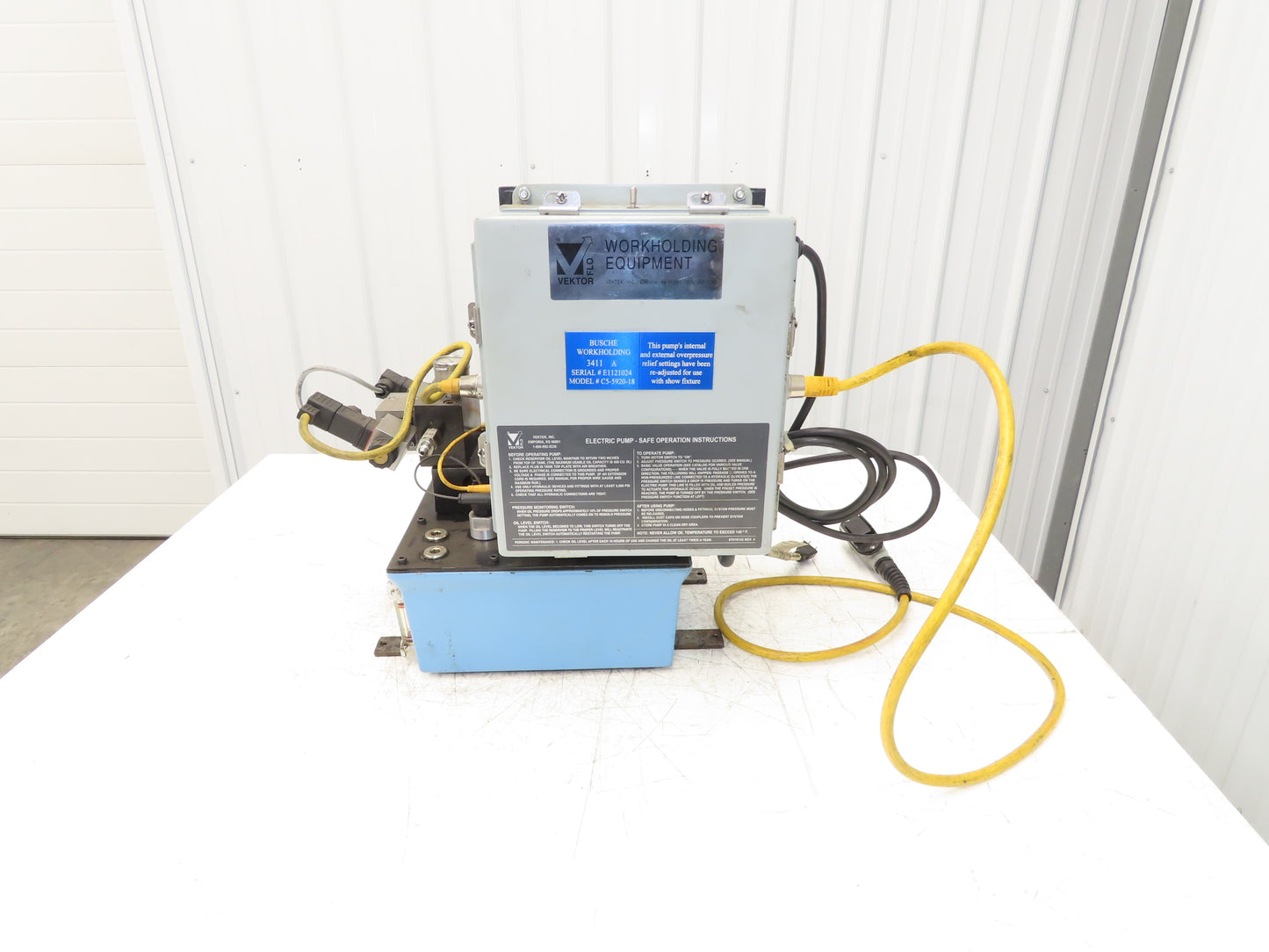 Vektek Vector Flo Hydraulic Manual Workholding Pump Power Pack 2.5gal 5000psi