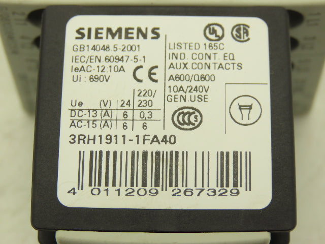 Siemens 3RT1016-1BB42 Motor Starter 1&3PH 7.5HP 575VAC 24VDC Coil Lot Of 8