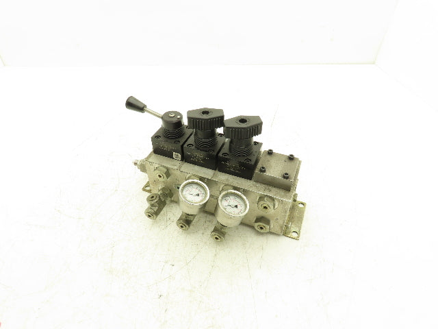 Vektek 0116|1813 3x4 Manual Hydraulic 3-Valve Manifold Assembly Lever/Handle