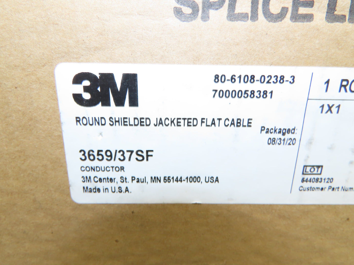 3M 3659/37SF 300 Wire Spool 36AWG 300' 37 Conductor Flat Ribbon Cable Black