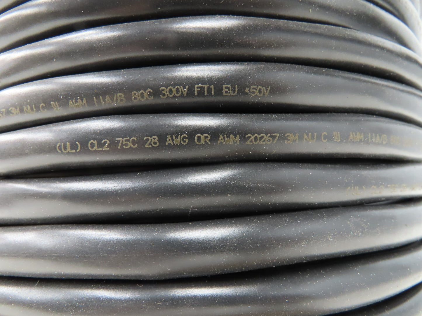 3M 3659/37SF 300 Wire Spool 36AWG 300' 37 Conductor Flat Ribbon Cable Black