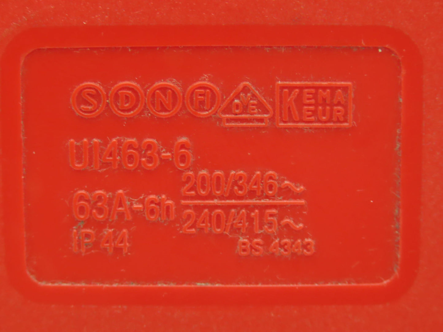 Garo U1463-6 Receptacle 63A 6 Pin 415VAC IP44
