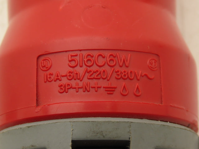 Hubbell 516C6W 516C6W Pin Sleave Connector Female Plug 5 Pin 380VAC