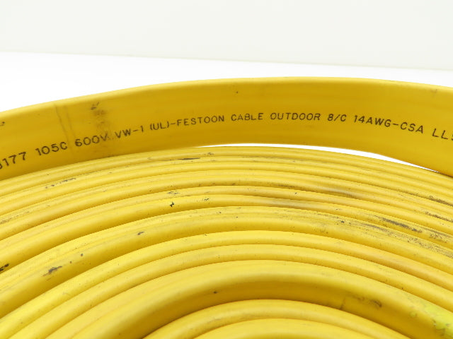 Festoon Cable Outdoor E-24573 Multi-Conductor Flat Cable 8 Wire 14AWG 600V 27'