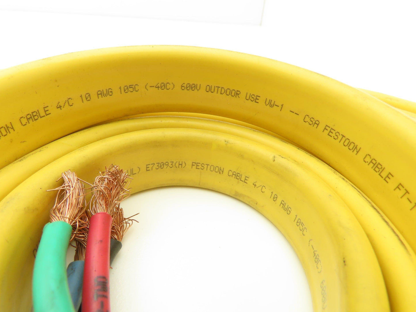 Festoon Cable Outdoor E73093 Multi-Conductor Flat Cable 4 Wire 10AWG 600V 21'