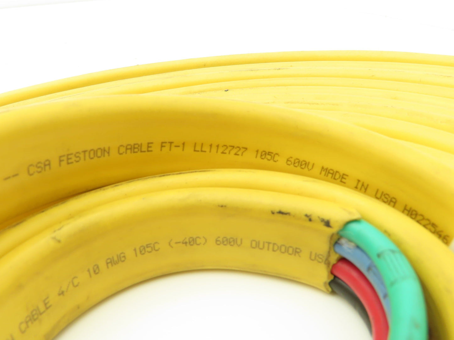 Festoon Cable Outdoor E73093 Multi-Conductor Flat Cable 4 Wire 10AWG 600V 21'