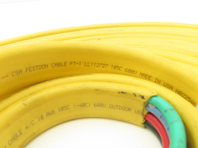Festoon Cable Outdoor E73093 Multi-Conductor Flat Cable 4 Wire 10AWG 600V 21'