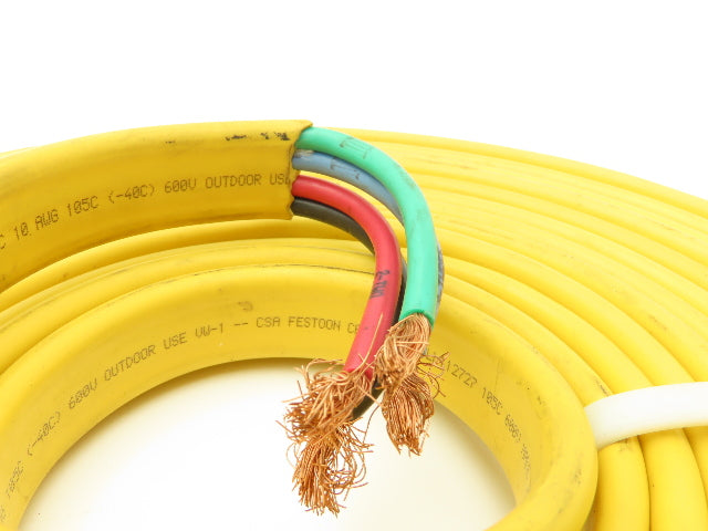 Festoon Cable Outdoor E73093 Multi-Conductor Flat Cable 4 Wire 10AWG 600V 21'