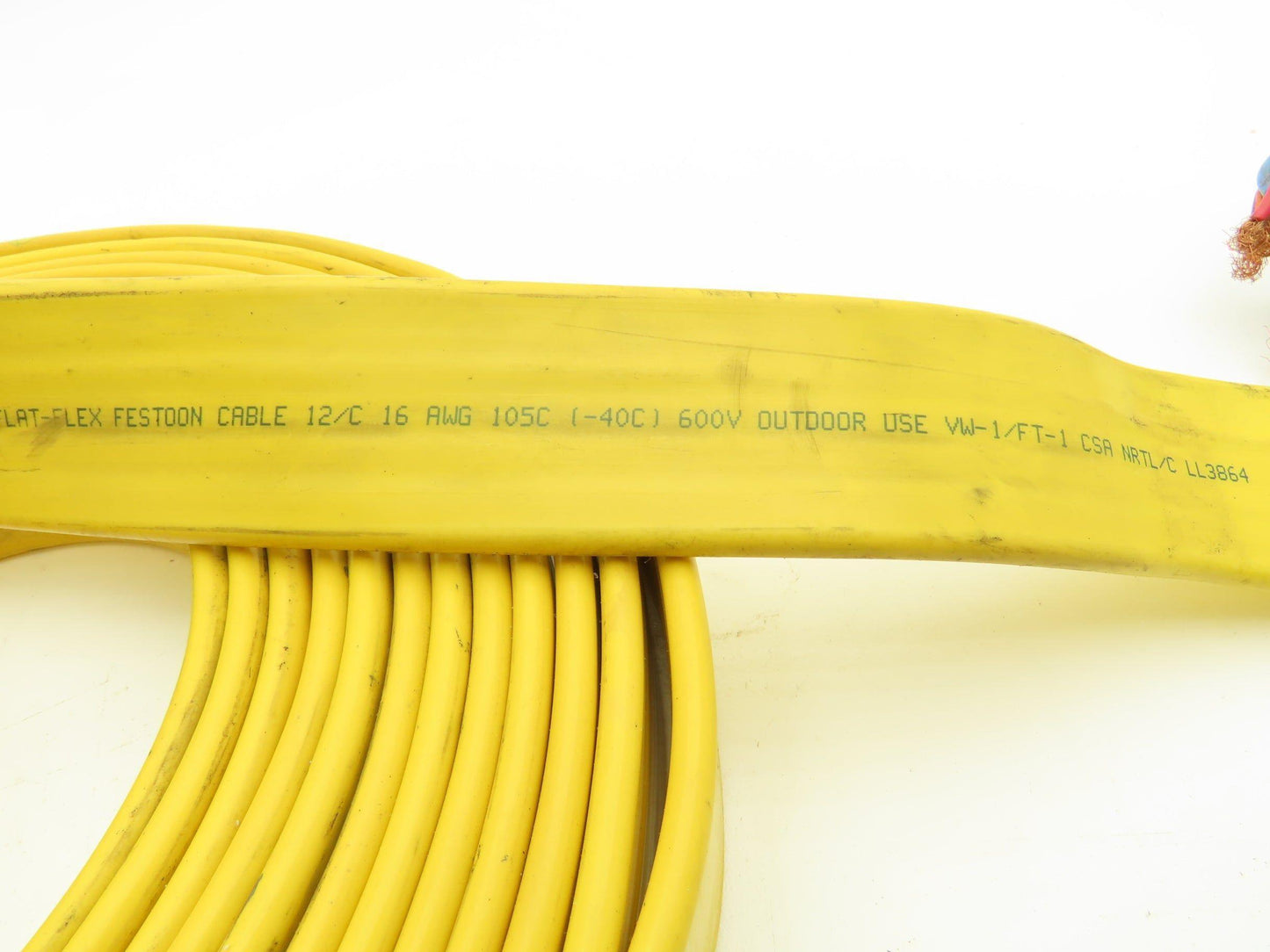 Festoon Cable Outdoor E60362H Multi-Conductor Flat Cable 12 Wire 16AWG 600V 30'