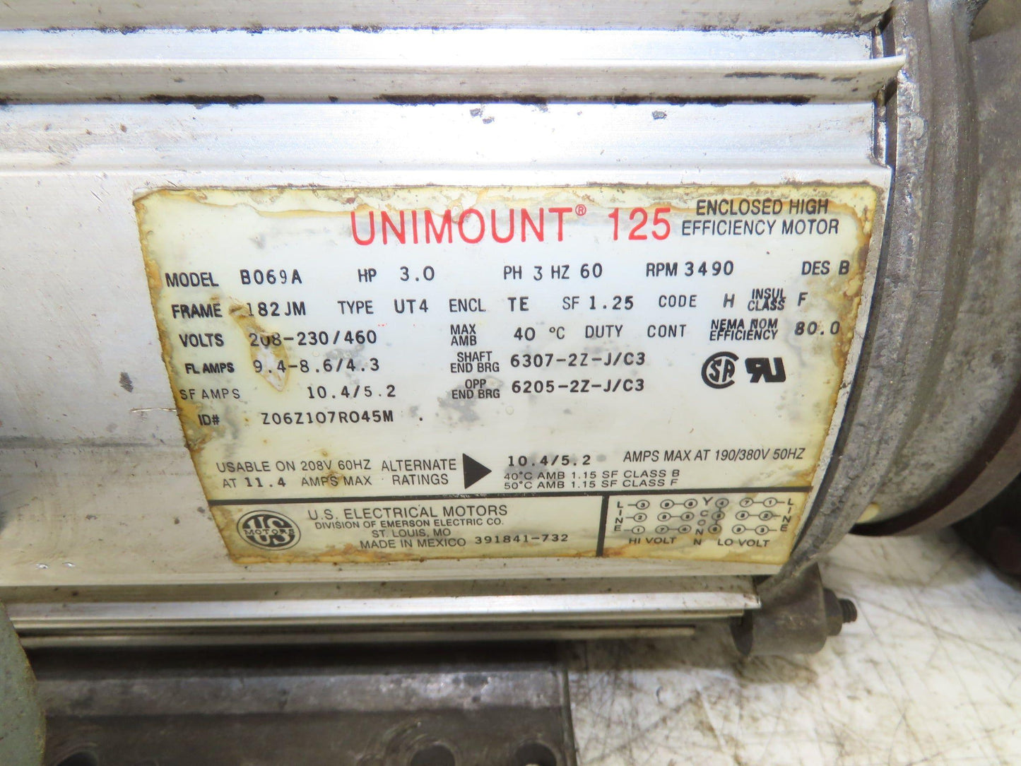 Deming Type BF Centrifugal Pump 2"x 1.5"NPT 3Hp 230/460V 3PH 182JM Unimount 125