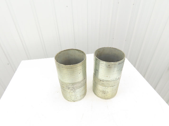 8" Coupler Mender Barbed Galvanized Steel Fitting Lot of 2