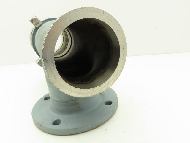 4" Pipe Tee Vacuum Connections x Flanged Inlet 4x4x4" DN100