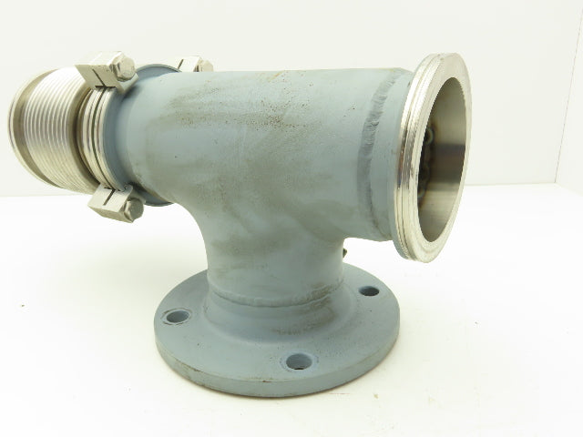4" Pipe Tee Vacuum Connections x Flanged Inlet 4x4x4" DN100