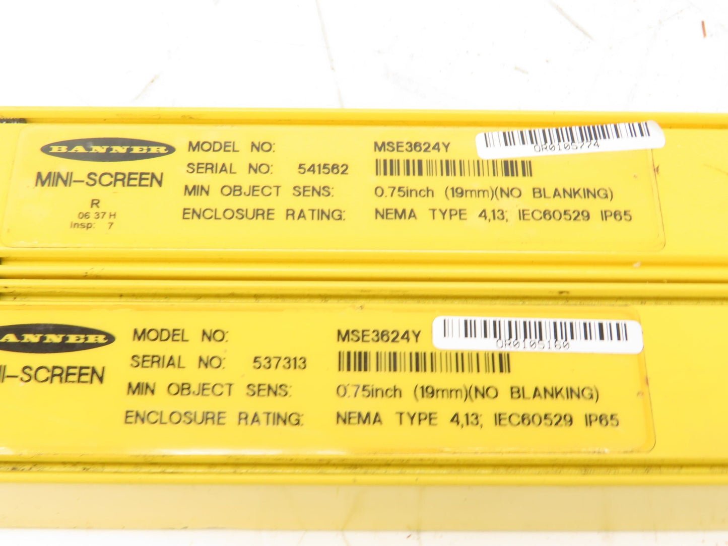 Banner MSE3624Y Safety Light Curtain Emitter Mini-Screen 36" Lot of 2