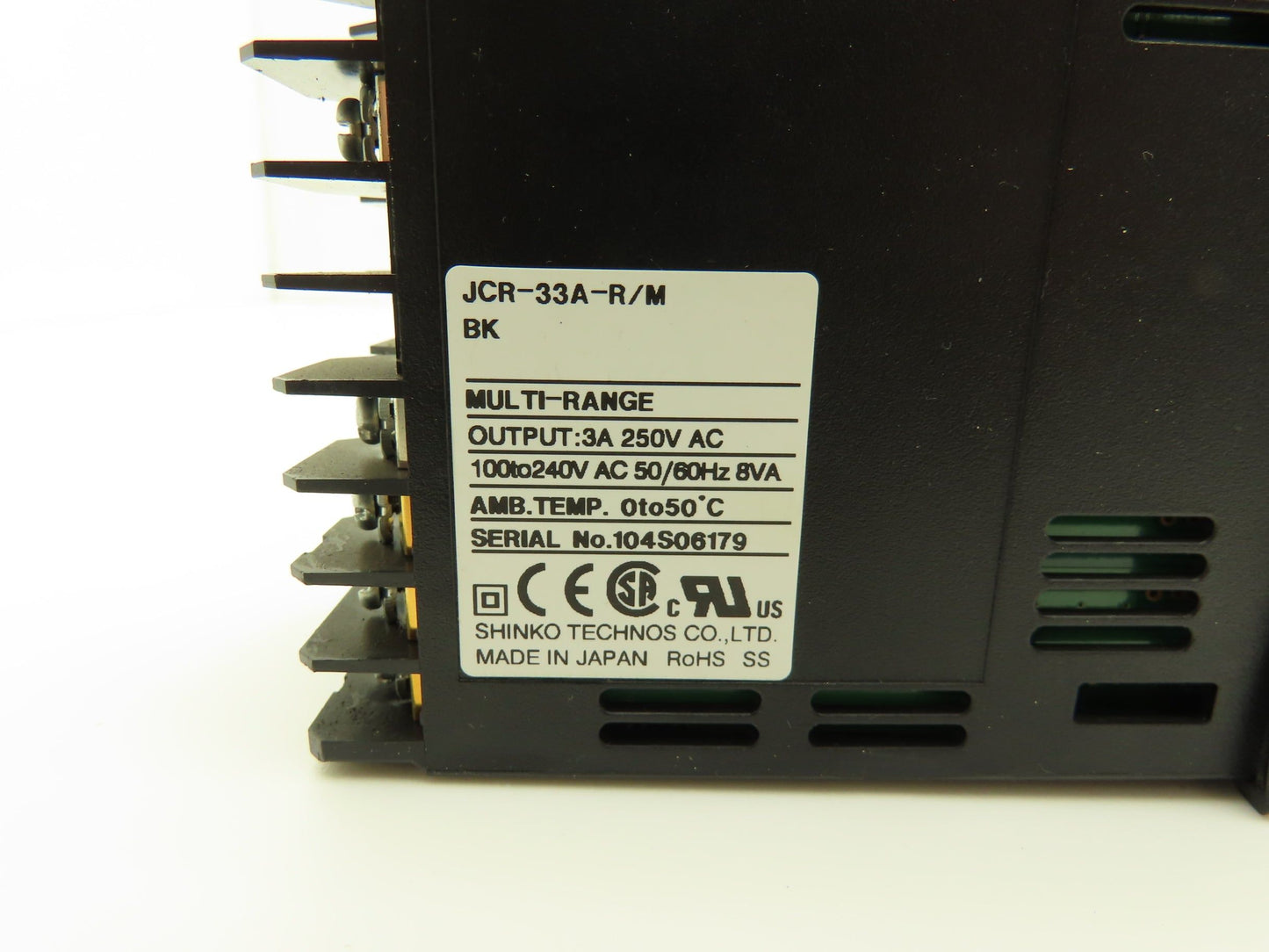 Shinko JCR-33A-R/M Temperature Control 120/240VAC 3A 8VA