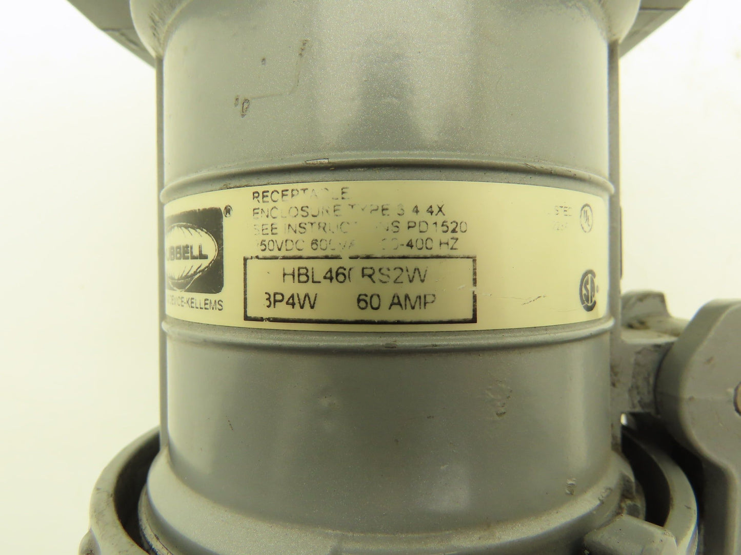 Hubbell HBL460RS2W Pin Sleeve Receptacle 60A 3P 4W 600V 3 Pole 4 Wire