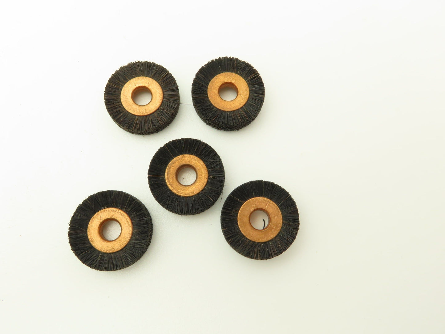 Horsehair Brush Polishing Wheel 1" Dia x 1/4" Bore Copper Center Lot of 50