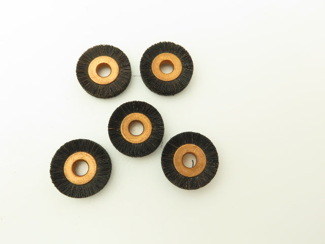 Horsehair Brush Polishing Wheel 1" Dia x 1/4" Bore Copper Center Lot of 50