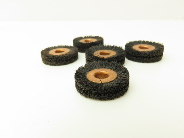 Horsehair Brush Polishing Wheel 1" Dia x 1/4" Bore Copper Center Lot of 50