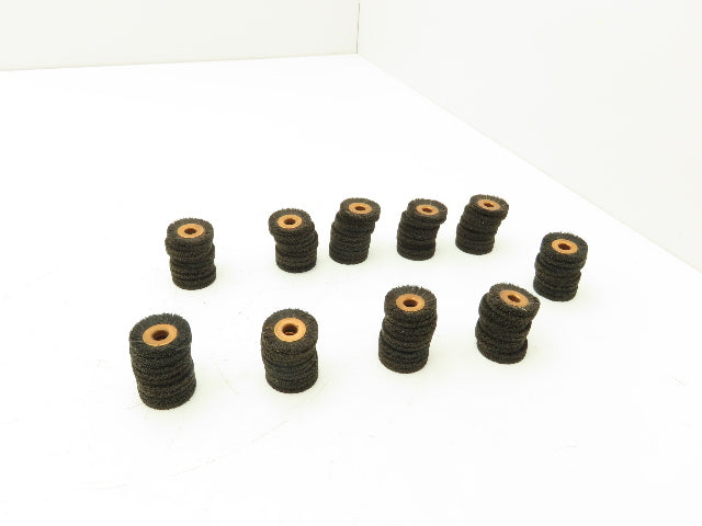 Horsehair Brush Polishing Wheel 1" Dia x 1/4" Bore Copper Center Lot of 50