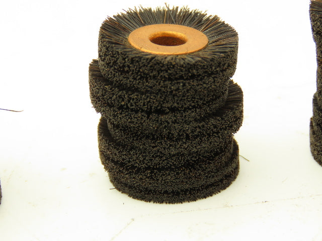 Horsehair Brush Polishing Wheel 1" Dia x 1/4" Bore Copper Center Lot of 25
