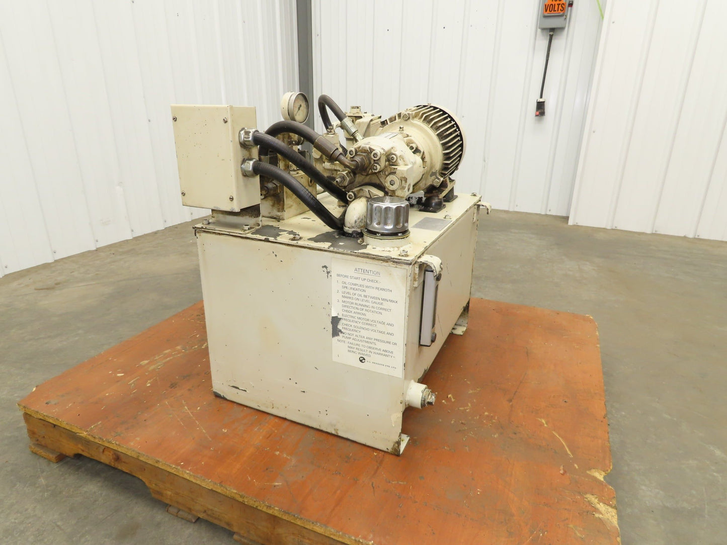 Rexroth A10VS16DFR1RP1 Hydraulic Power Unit 6GPM 3000 PSI 25 Gallon Tank 1.5kw